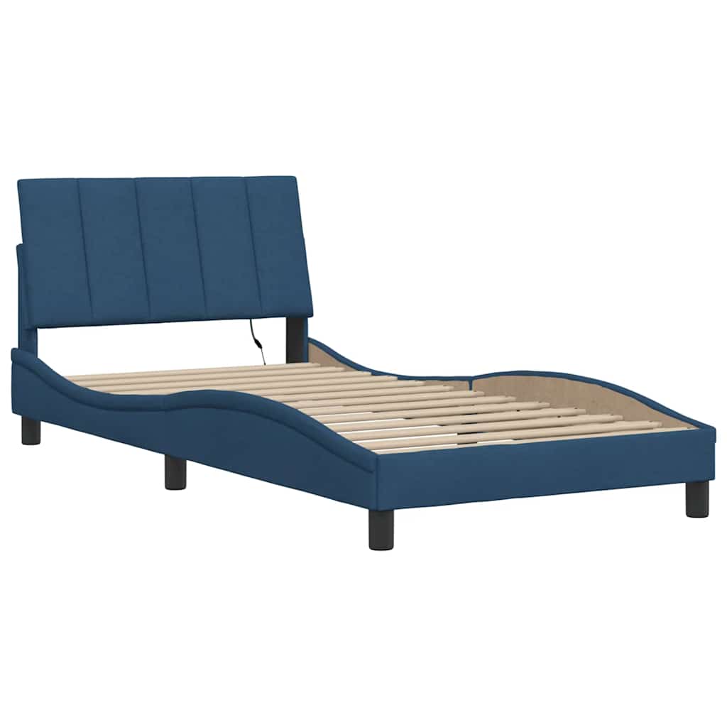 vidaXL Bettgestell ohne Matratze "Hanko" Blau 100x200 cm Stoff