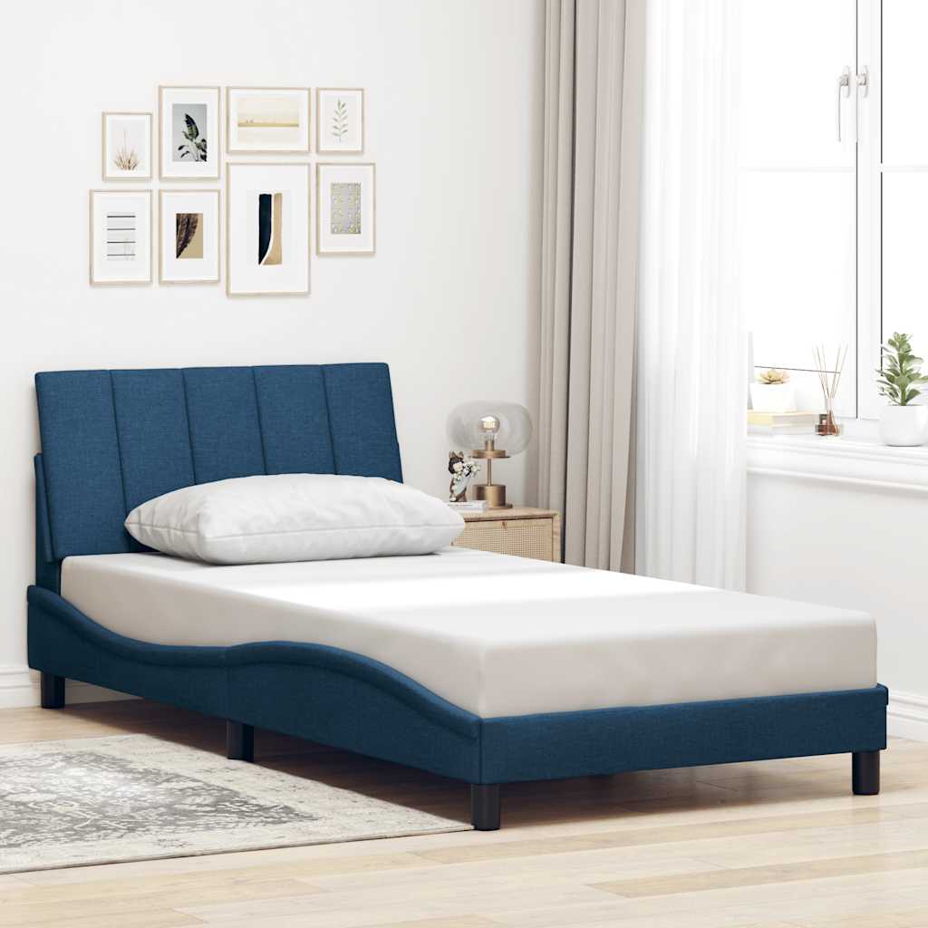 vidaXL Bettgestell ohne Matratze "Hanko" Blau 100x200 cm Stoff