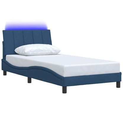 vidaXL Bettgestell ohne Matratze "Hanko" Blau 100x200 cm Stoff