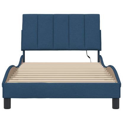 vidaXL Bettgestell ohne Matratze "Hanko" Blau 100x200 cm Stoff