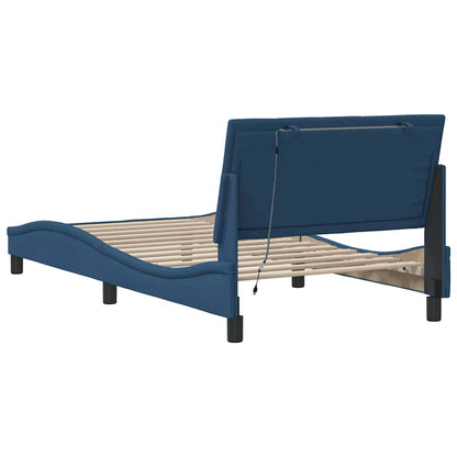 vidaXL Bettgestell ohne Matratze "Hanko" Blau 100x200 cm Stoff
