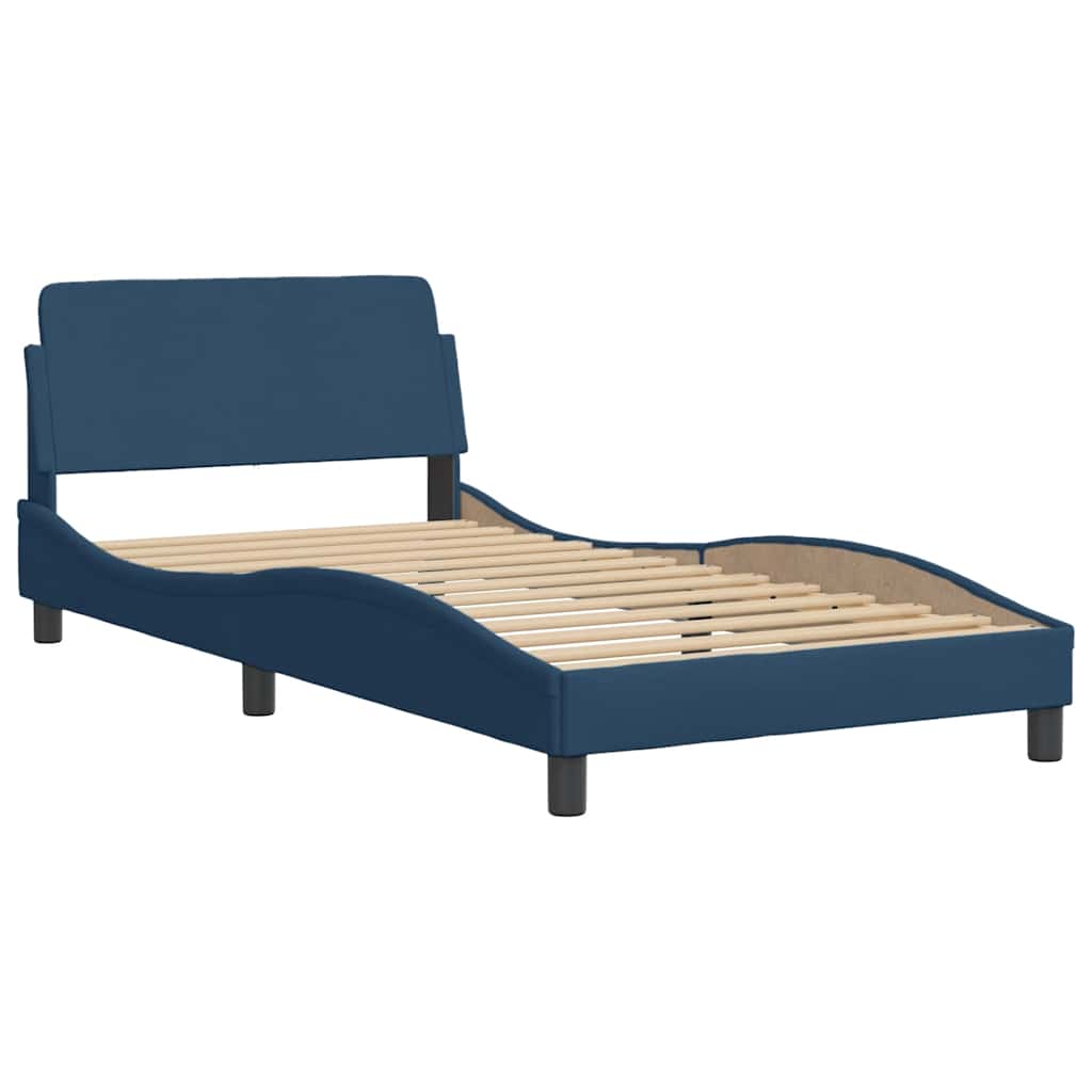 vidaXL Bettgestell ohne Matratze "Hanko" Blau 100x200 cm Stoff