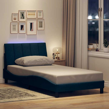 vidaXL Bettgestell ohne Matratze "Hanko" Blau 100x200 cm Stoff