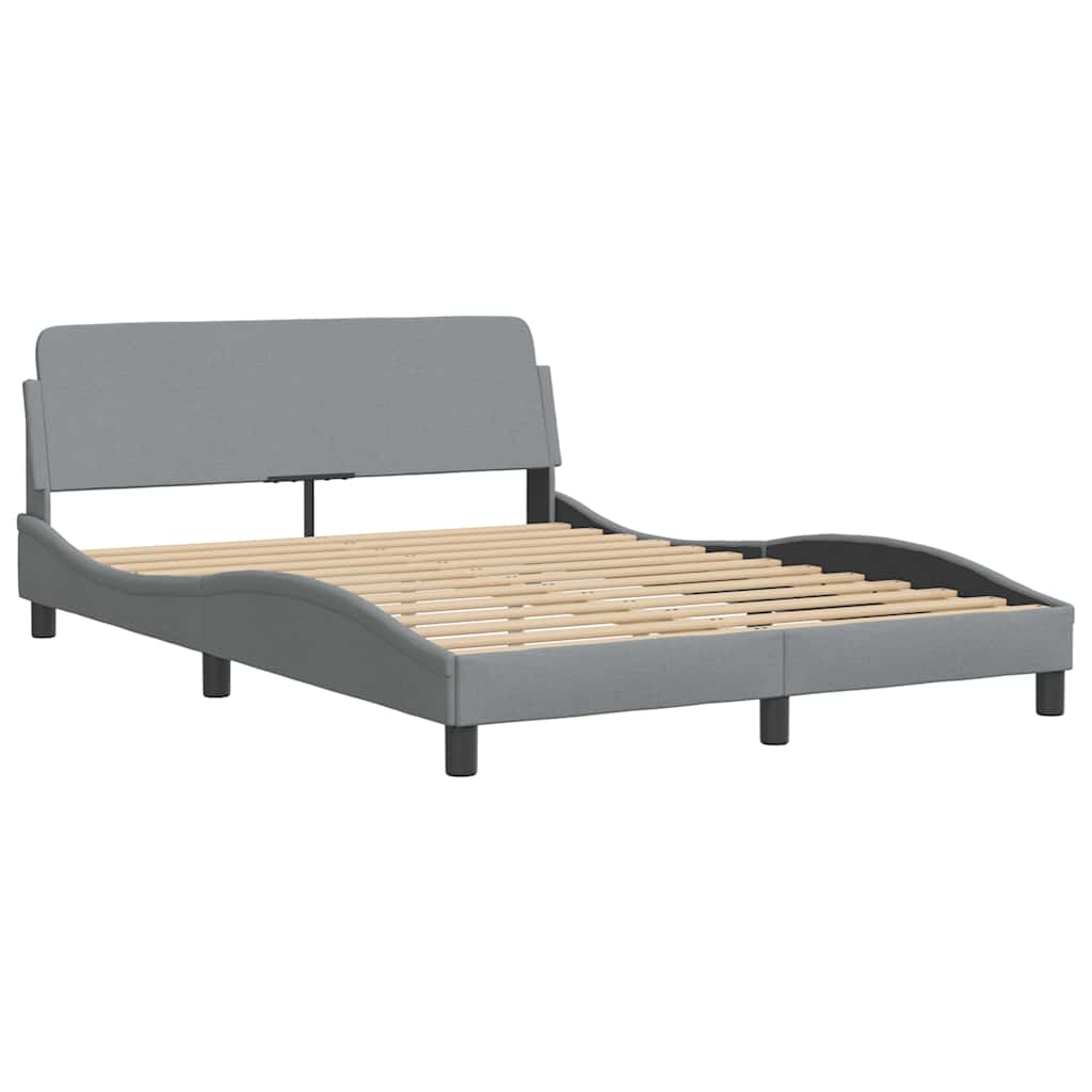 vidaXL Bettgestell ohne Matratze "Hanko" Hellgrau 120x200 cm Stoff