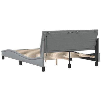 vidaXL Bettgestell ohne Matratze "Hanko" Hellgrau 120x200 cm Stoff