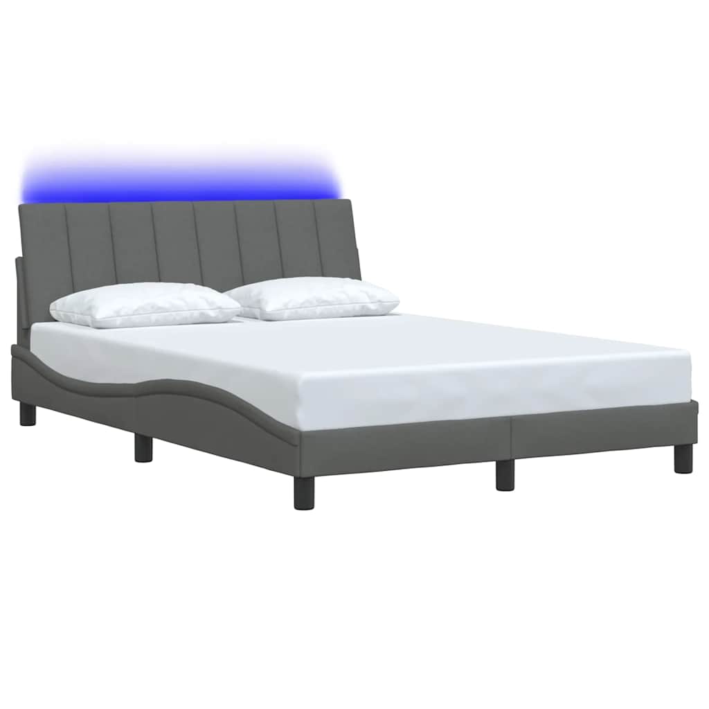 vidaXL Bettgestell ohne Matratze "Hanko" Dunkelgrau 120x200 cm Stoff