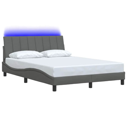 vidaXL Bettgestell ohne Matratze "Hanko" Dunkelgrau 120x200 cm Stoff