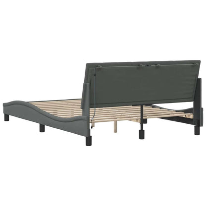 vidaXL Bettgestell ohne Matratze "Hanko" Dunkelgrau 120x200 cm Stoff