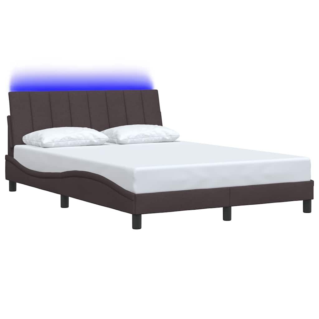 vidaXL Bettgestell ohne Matratze "Hanko" Dunkelbraun 120x200 cm Stoff