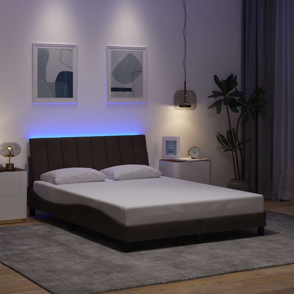 vidaXL Bettgestell ohne Matratze "Hanko" Dunkelbraun 120x200 cm Stoff