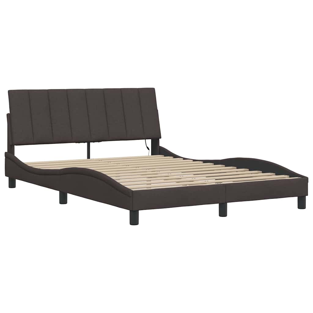 vidaXL Bettgestell ohne Matratze "Hanko" Dunkelbraun 120x200 cm Stoff