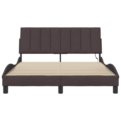 vidaXL Bettgestell ohne Matratze "Hanko" Dunkelbraun 120x200 cm Stoff