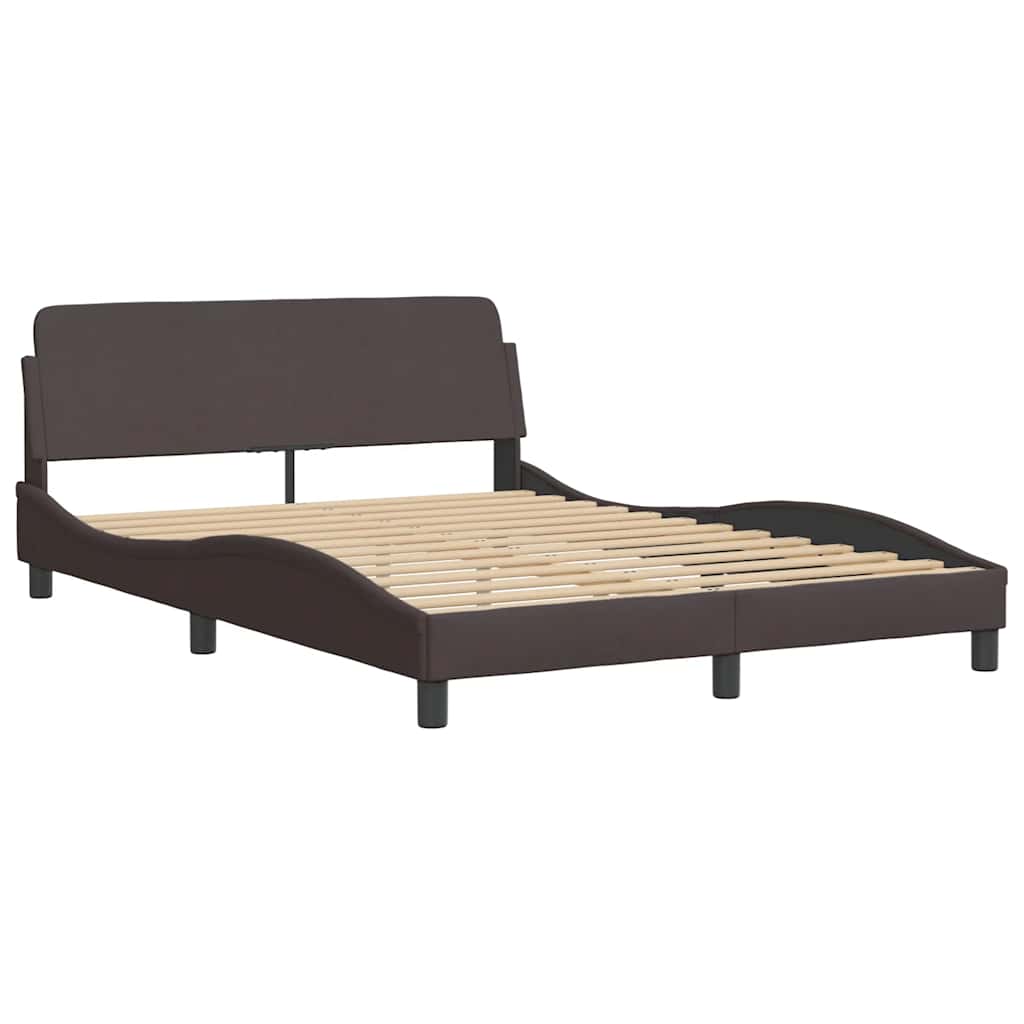 vidaXL Bettgestell ohne Matratze "Hanko" Dunkelbraun 120x200 cm Stoff