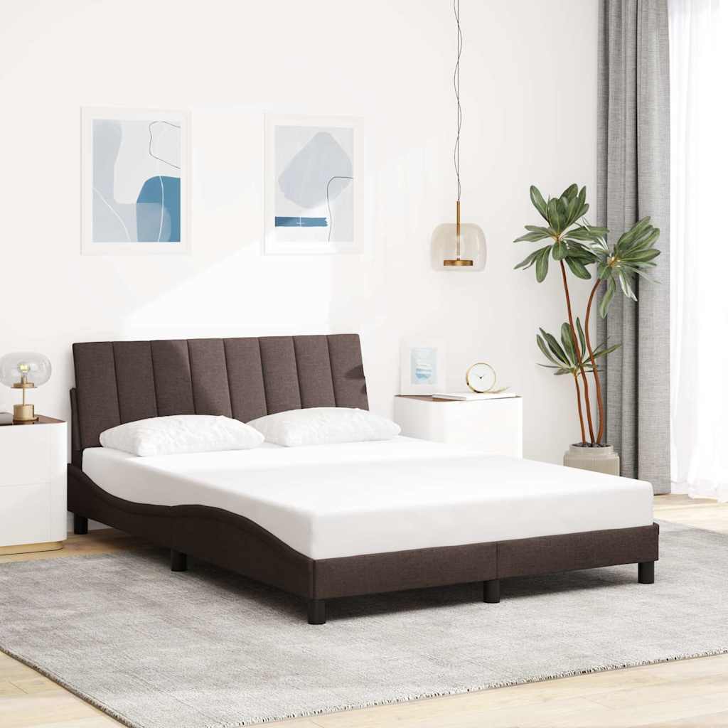 vidaXL Bettgestell ohne Matratze "Hanko" Dunkelbraun 120x200 cm Stoff