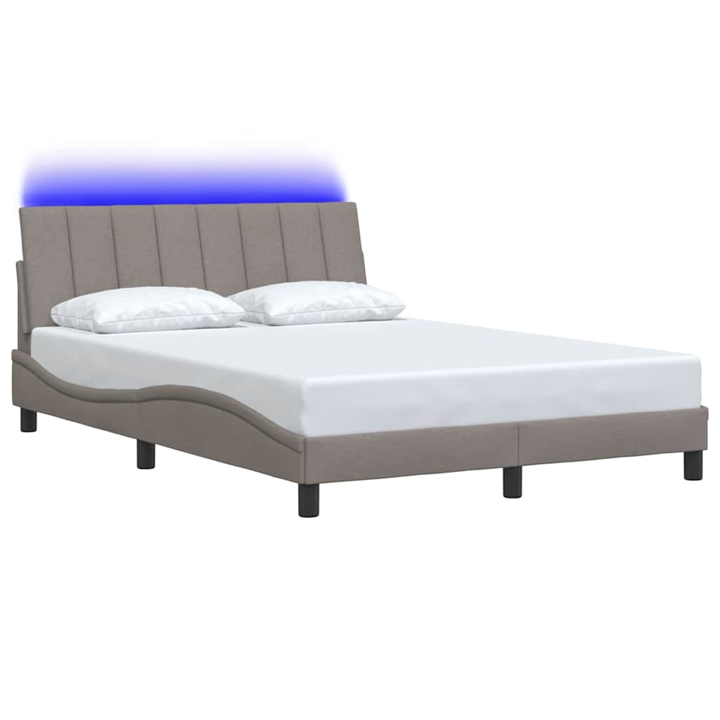 vidaXL Cadre de lit sans matelas "Hanko" Taupe 120x200 cm Tissu