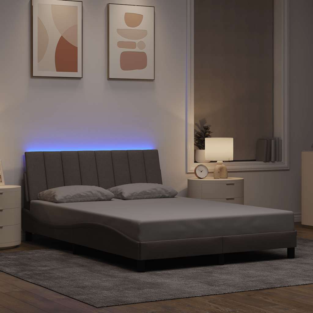 vidaXL Cadre de lit sans matelas "Hanko" Taupe 120x200 cm Tissu