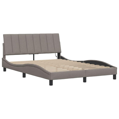 vidaXL Cadre de lit sans matelas "Hanko" Taupe 120x200 cm Tissu