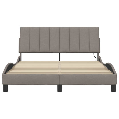 vidaXL Cadre de lit sans matelas "Hanko" Taupe 120x200 cm Tissu