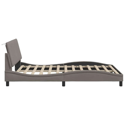 vidaXL Cadre de lit sans matelas "Hanko" Taupe 120x200 cm Tissu