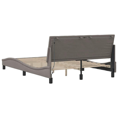 vidaXL Cadre de lit sans matelas "Hanko" Taupe 120x200 cm Tissu