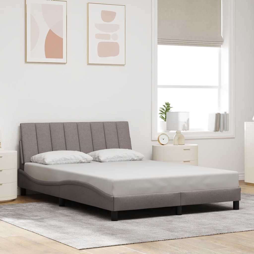vidaXL Cadre de lit sans matelas "Hanko" Taupe 120x200 cm Tissu