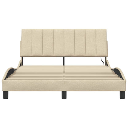 vidaXL Bettgestell ohne Matratze "Hanko" Creme 120x200 cm Stoff