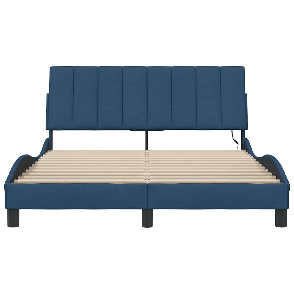vidaXL Bettgestell ohne Matratze "Hanko" Blau 120x200 cm Stoff
