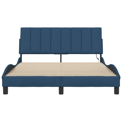 vidaXL Bettgestell ohne Matratze "Hanko" Blau 120x200 cm Stoff