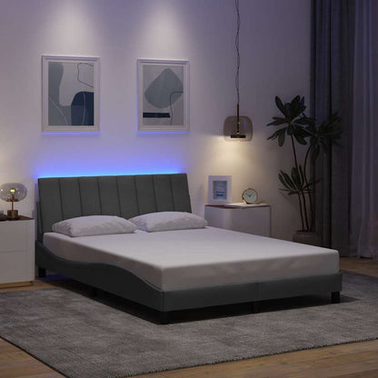 vidaXL Bettgestell ohne Matratze "Hanko" Hellgrau 140x190 cm Stoff