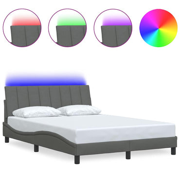 vidaXL Bettgestell ohne Matratze "Hanko" Dunkelgrau 140x190 cm Stoff