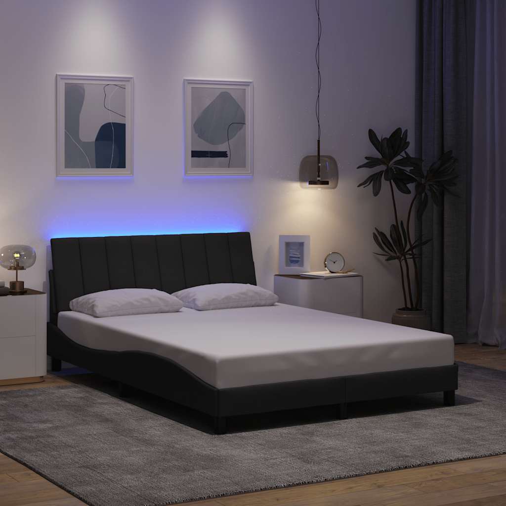 vidaXL Bettgestell ohne Matratze "Hanko" Dunkelgrau 140x190 cm Stoff