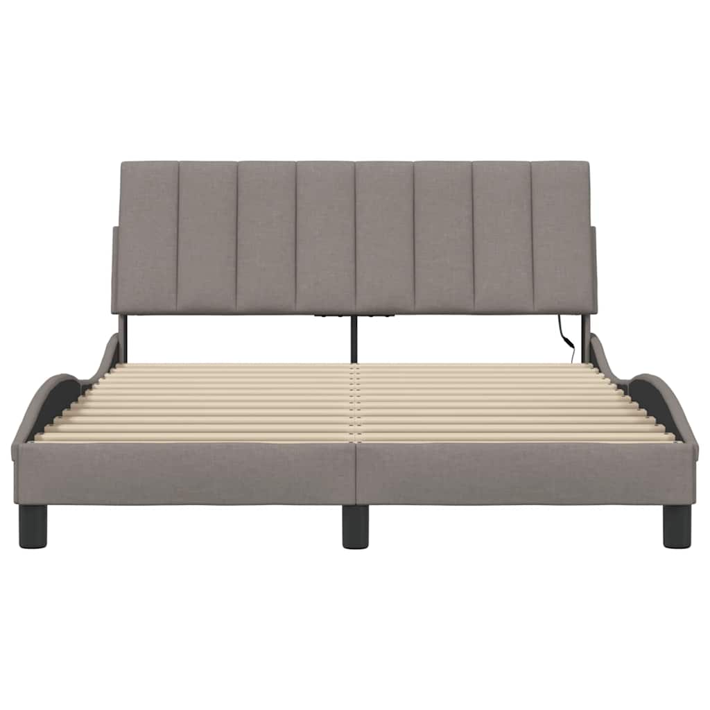 vidaXL Bettgestell ohne Matratze "Hanko" Taupe 140x190 cm Stoff