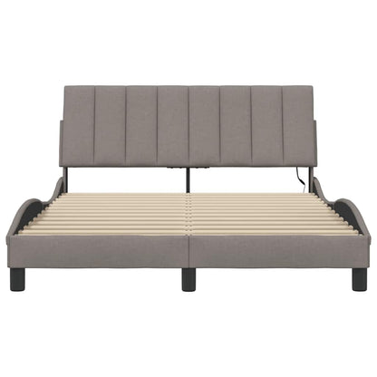 vidaXL Bettgestell ohne Matratze "Hanko" Taupe 140x190 cm Stoff