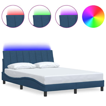 vidaXL Bettgestell ohne Matratze "Hanko" Blau 140x190 cm Stoff