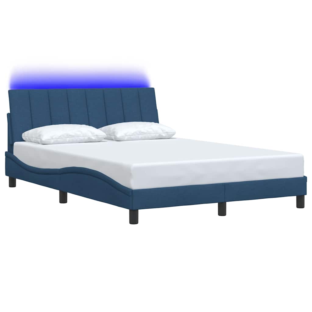 vidaXL Bettgestell ohne Matratze "Hanko" Blau 140x190 cm Stoff