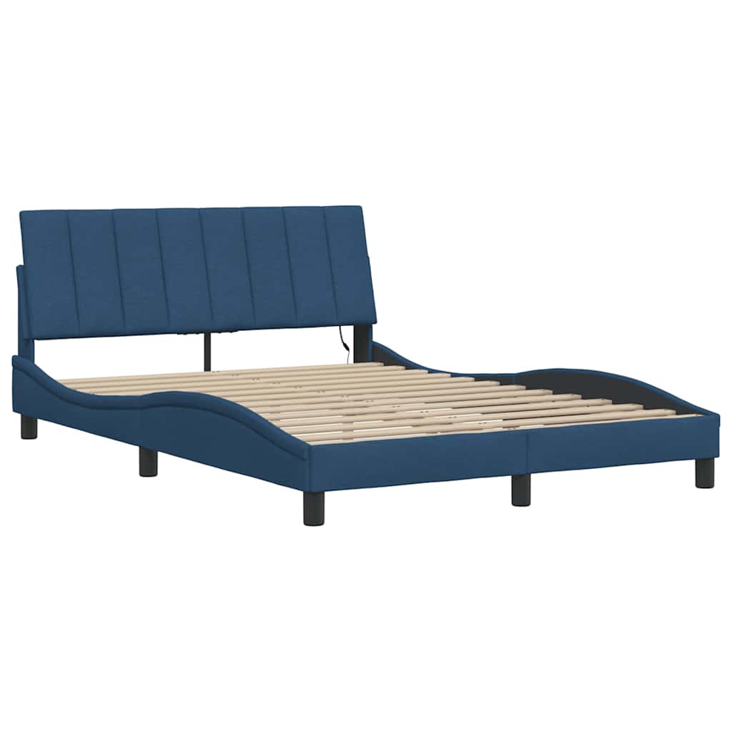vidaXL Bettgestell ohne Matratze "Hanko" Blau 140x190 cm Stoff