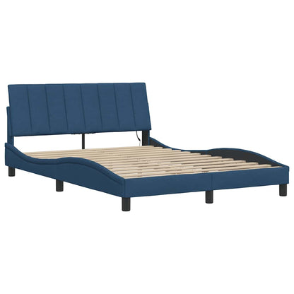 vidaXL Bettgestell ohne Matratze "Hanko" Blau 140x190 cm Stoff