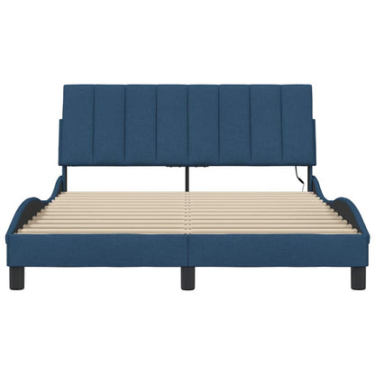 vidaXL Bettgestell ohne Matratze "Hanko" Blau 140x190 cm Stoff
