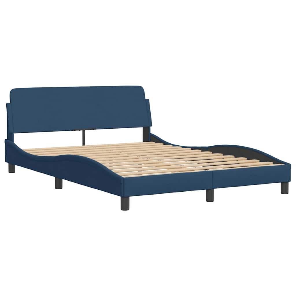 vidaXL Bettgestell ohne Matratze "Hanko" Blau 140x190 cm Stoff