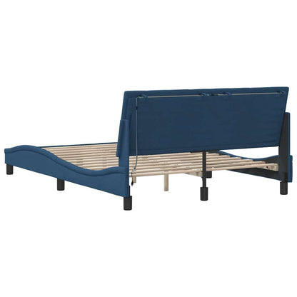 vidaXL Bettgestell ohne Matratze "Hanko" Blau 140x190 cm Stoff