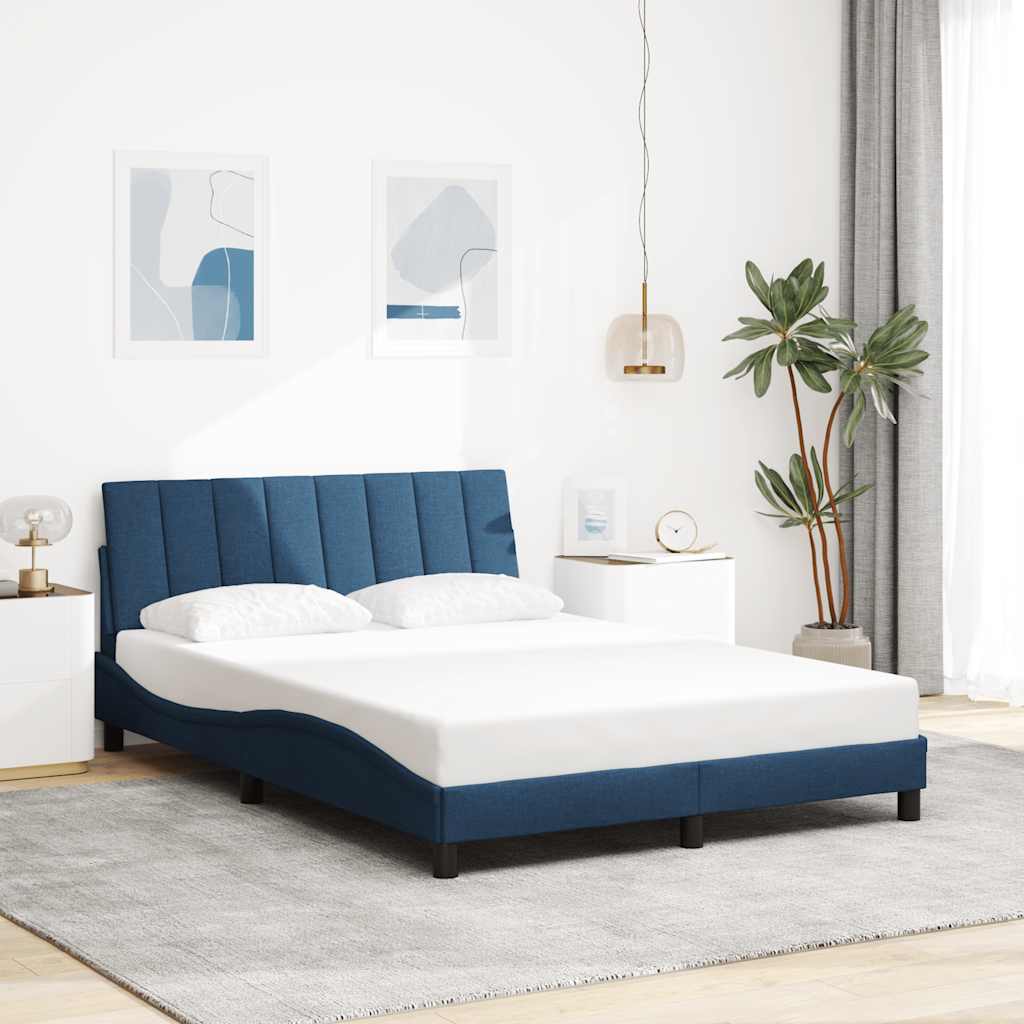 vidaXL Bettgestell ohne Matratze "Hanko" Blau 140x190 cm Stoff