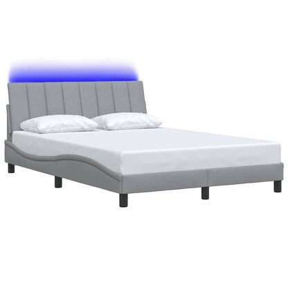 vidaXL Bettgestell ohne Matratze "Hanko" Hellgrau 140x200 cm Stoff