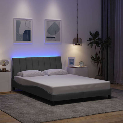 vidaXL Bettgestell ohne Matratze "Hanko" Hellgrau 140x200 cm Stoff