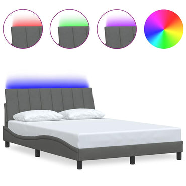 vidaXL Bettgestell ohne Matratze "Hanko" Dunkelgrau 140x200 cm Stoff
