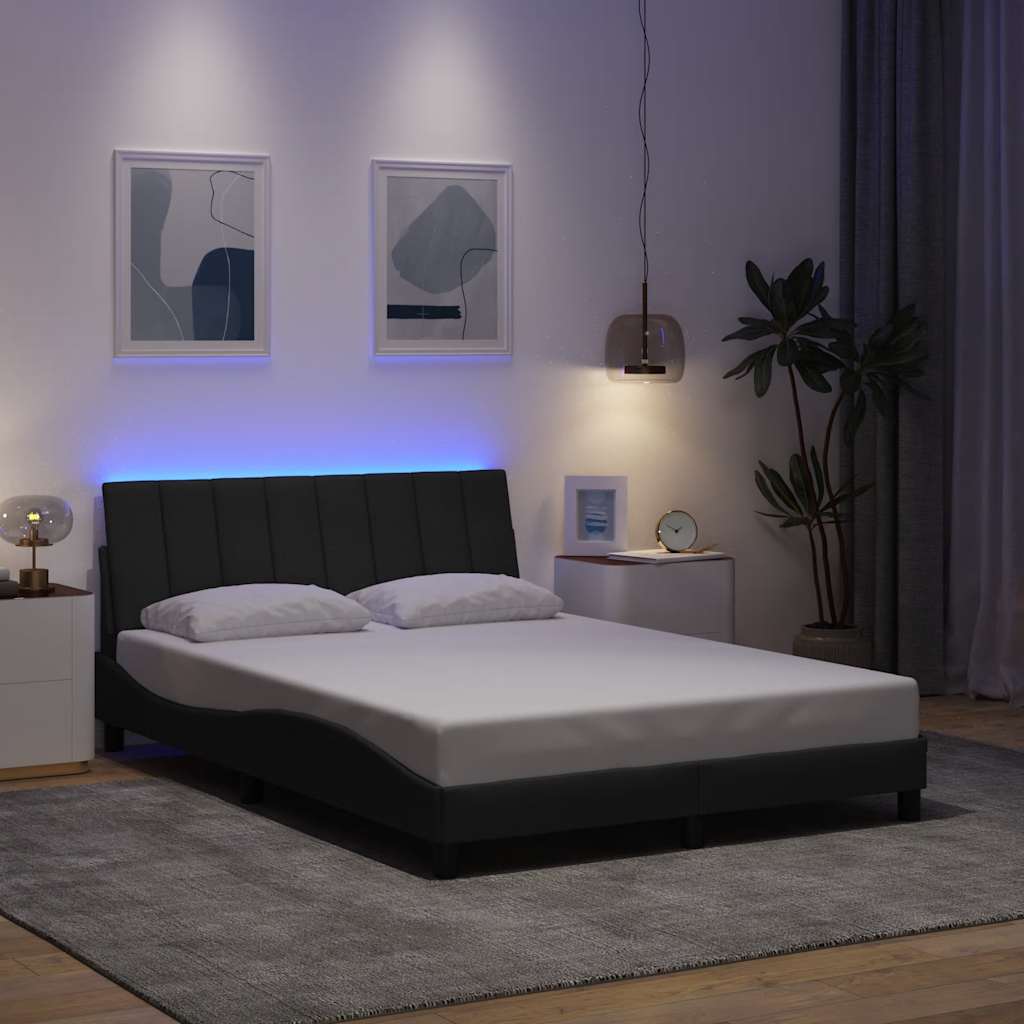 vidaXL Bettgestell ohne Matratze "Hanko" Dunkelgrau 140x200 cm Stoff
