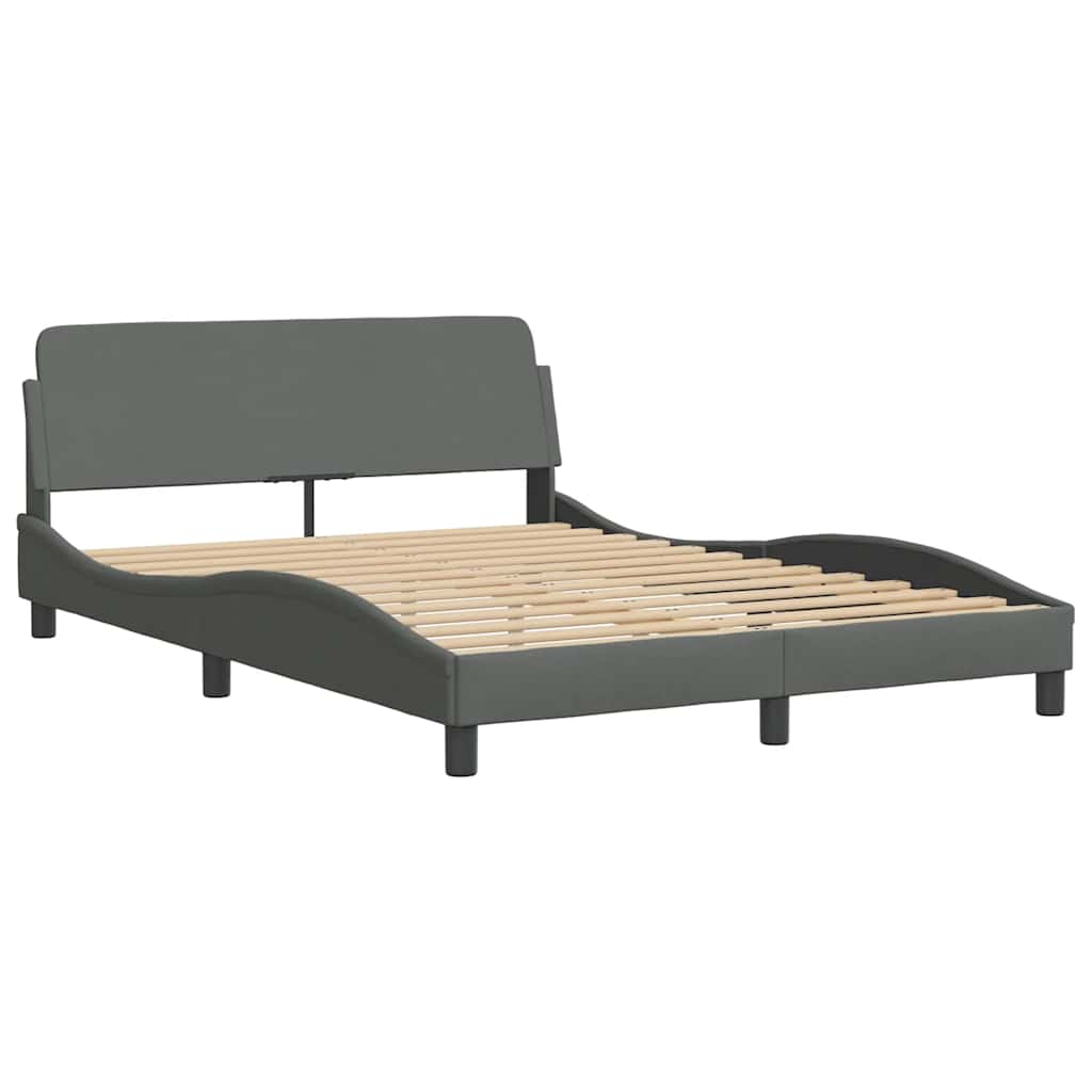 vidaXL Bettgestell ohne Matratze "Hanko" Dunkelgrau 140x200 cm Stoff