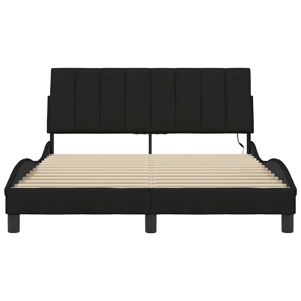 vidaXL Bettgestell ohne Matratze "Hanko" Schwarz 140x200 cm Stoff