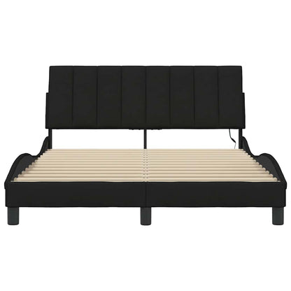 vidaXL Bettgestell ohne Matratze "Hanko" Schwarz 140x200 cm Stoff