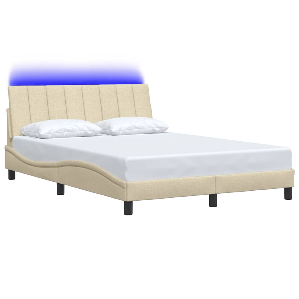 vidaXL Bettgestell ohne Matratze "Hanko" Creme 140x200 cm Stoff