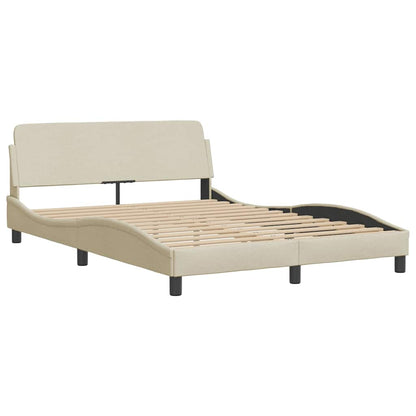 vidaXL Bettgestell ohne Matratze "Hanko" Creme 140x200 cm Stoff